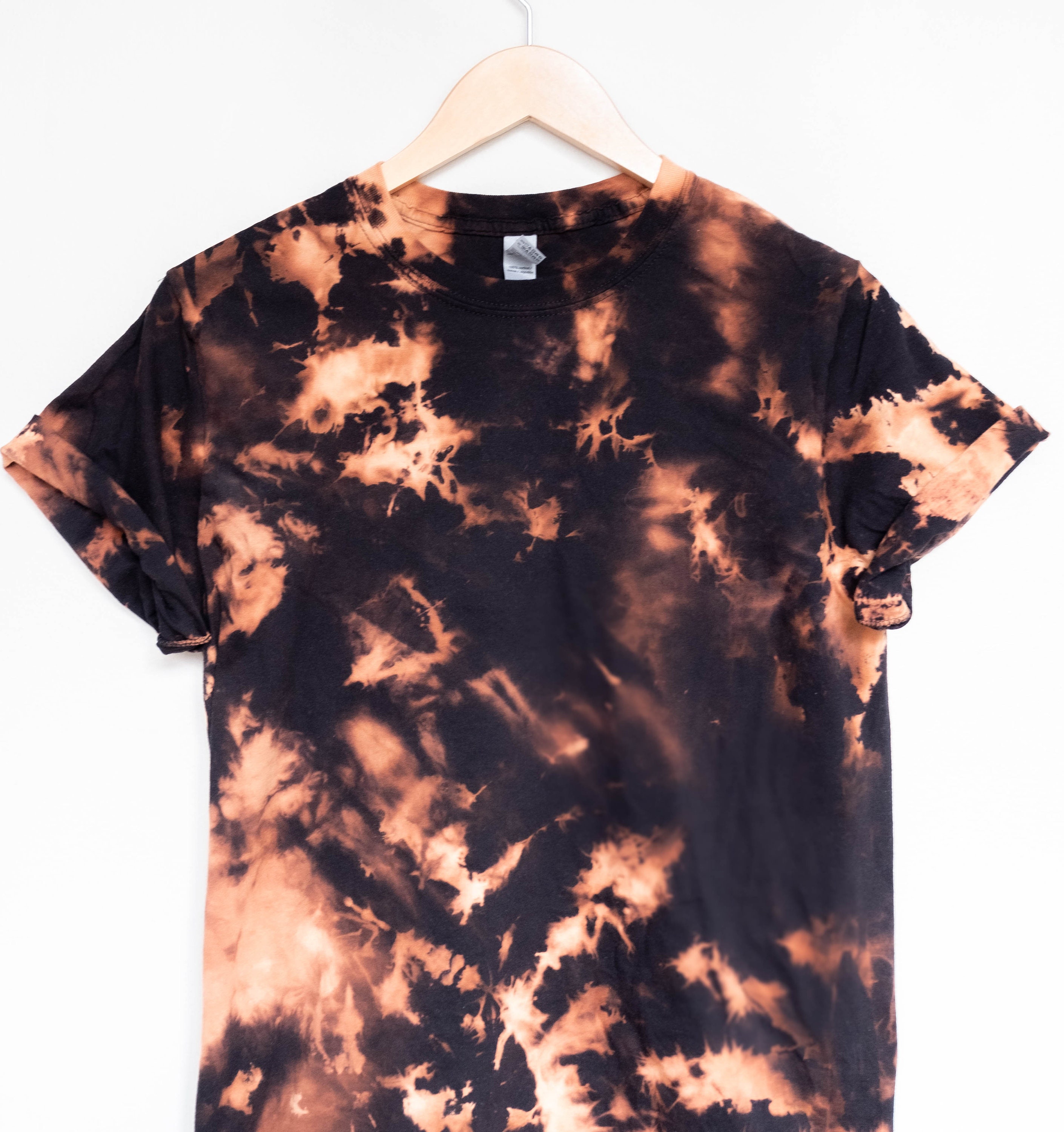Black Bleach Dyed TShirt Etsy