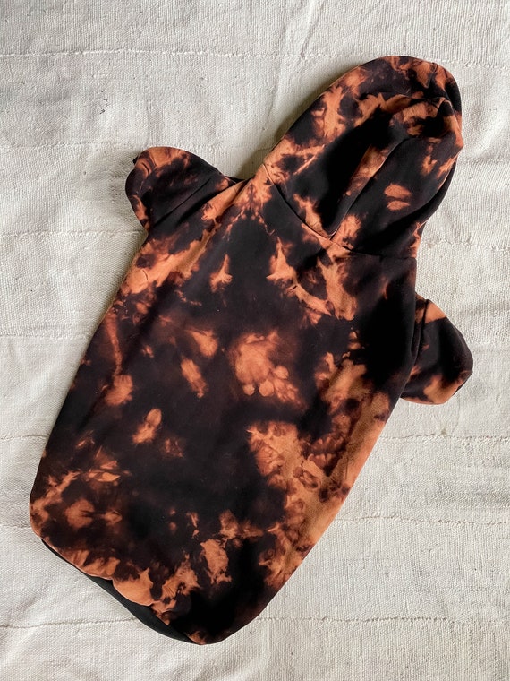 Black Bleach Dyed Dog Hoodie