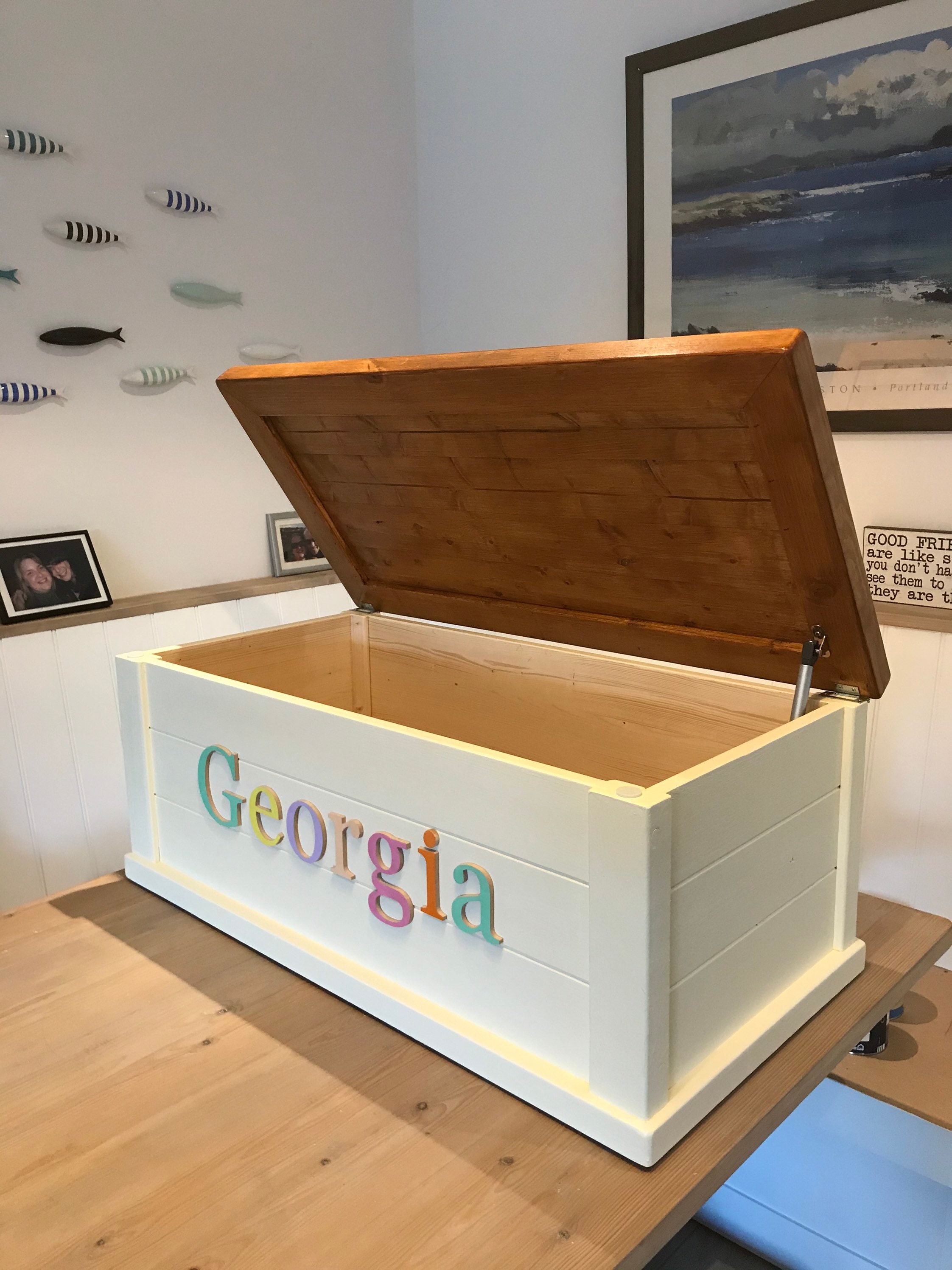 Personalised Toy Box solid wood bespoke storage Etsy