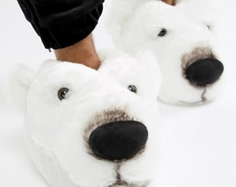 kids polar bear slippers