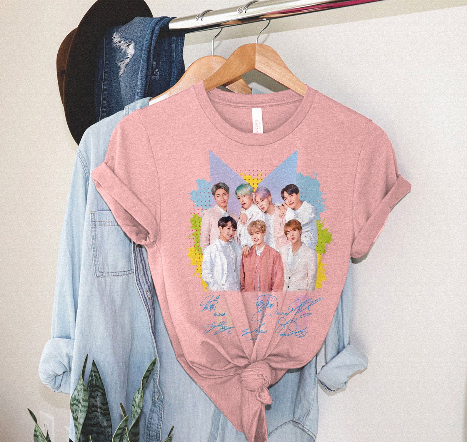 BTS Hand-Signed Unisex T-shirt Bangtan BoysBella Canvas 3001 | Etsy