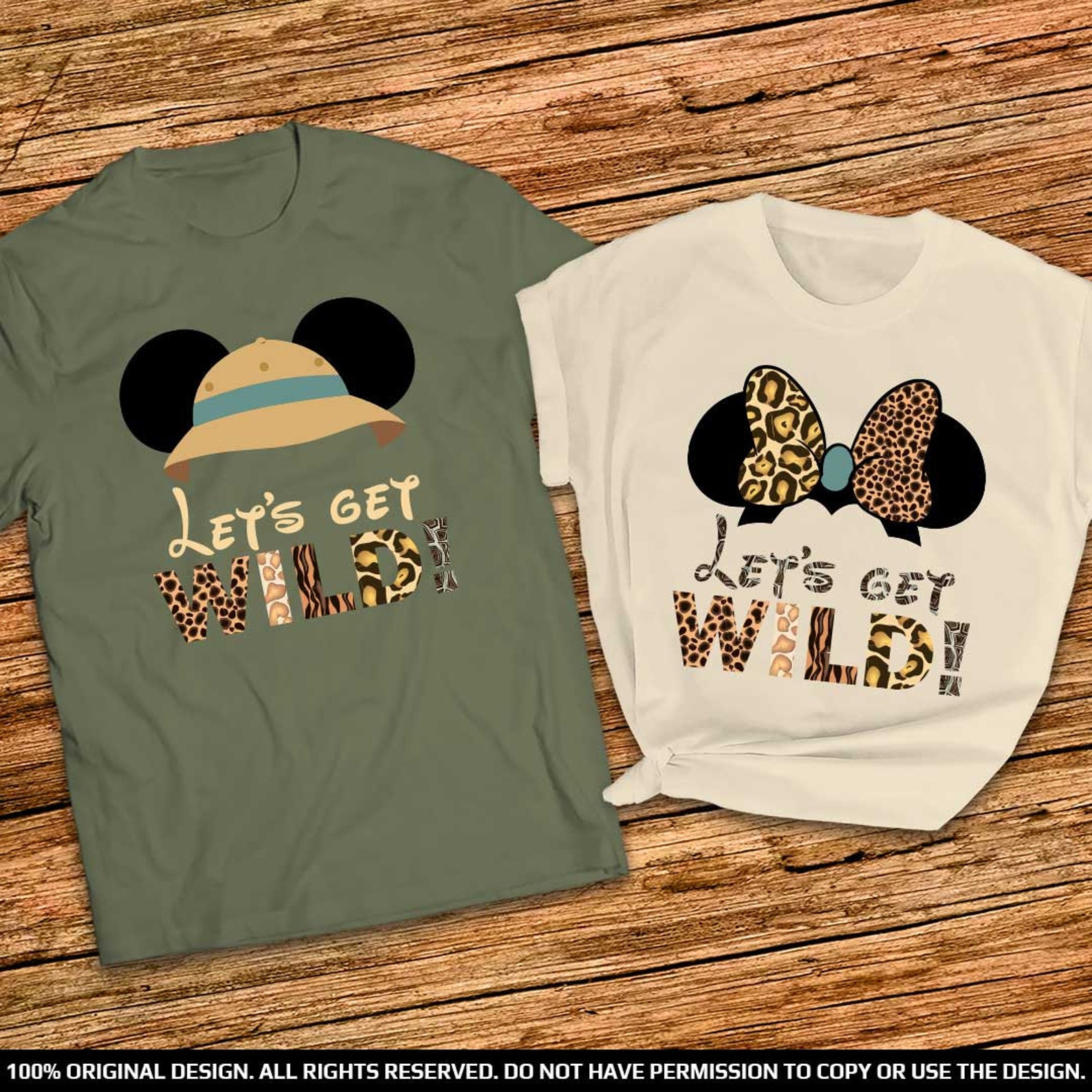 Disney let's get wild Animal Kingdom couple shirts safari | Etsy