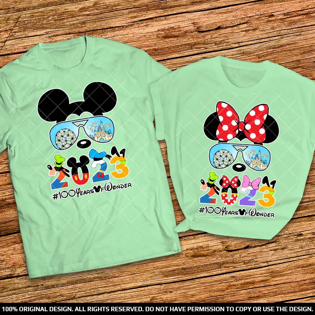 Disney 100 Years of Wonder Anniversary Couple Shirts 2023, D23 Couple shirts