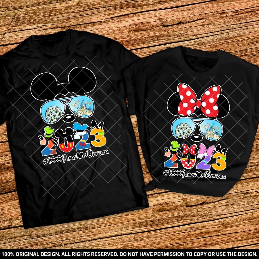 Disney 100 Years of Wonder Anniversary Couple Shirts 2023, D23 Couple shirts