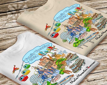 Disney World 4 Parks Family Vacation Shirts 2024 Making Memories Together Magic Kingdom/Animal Kingdom/Epcot/Hollywood Studios Skyliner Tees