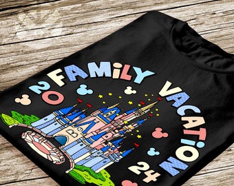 Disney Castle Family Vacation T-Shirts 2024 Magic Kingdom Theme Park Woman Man Kid Baby Shirts Matching Disneyworld Family Trip Shirts 2024