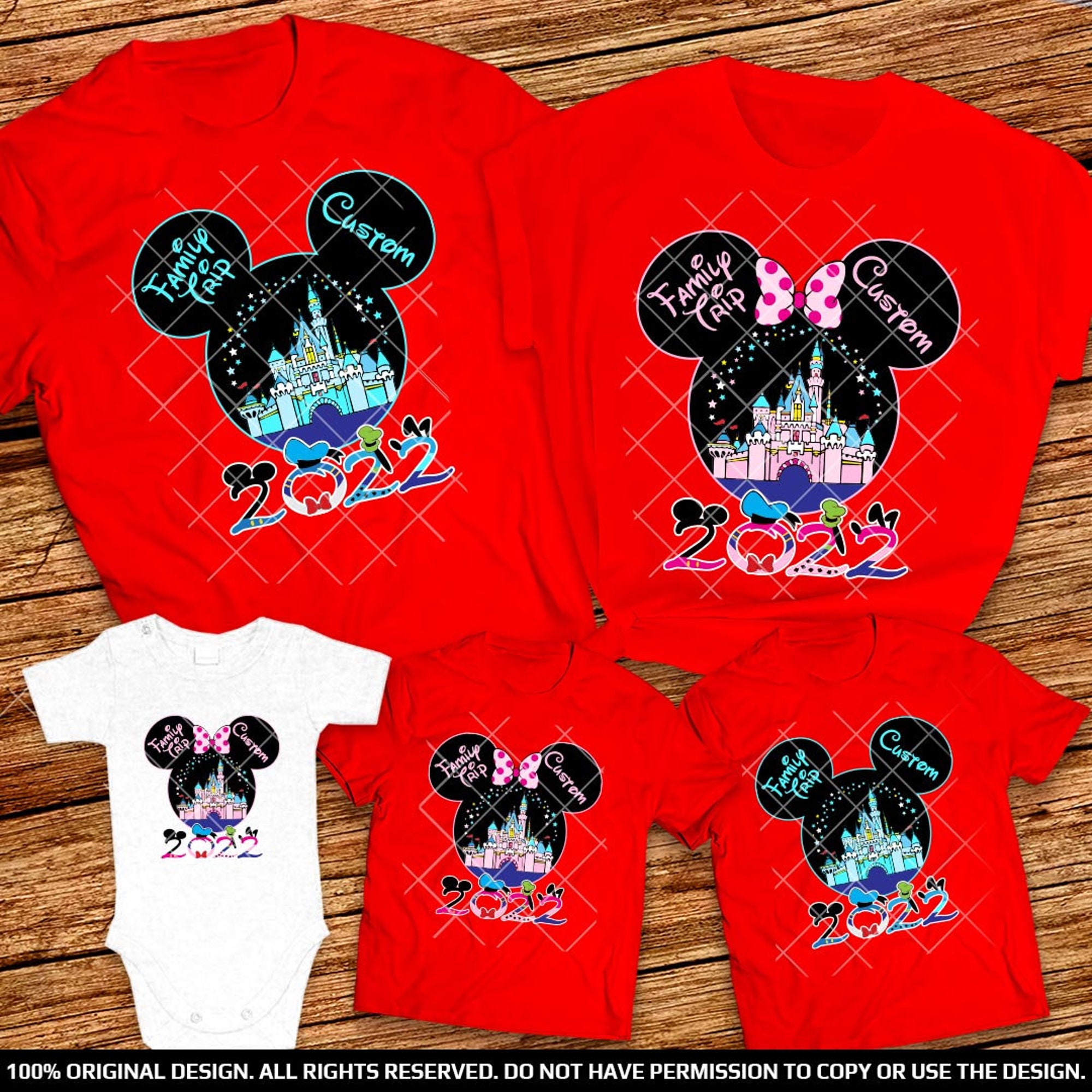 Magic castle in Mickey and Minnie head wth personalized Name in the ear