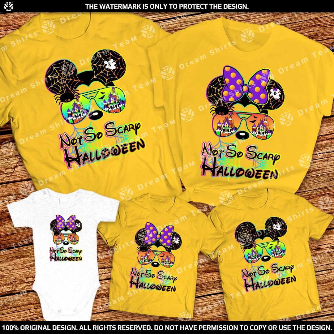 Mickey and Minnie Halloween Tee Custom Mickeys Not so Scary Etsy