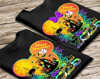 Mickey&#39;s Not-So-Scary Halloween Party Family Shirts 2025 Mickey and Minnie Halloween Group Shirts Halloween Disney Shirt Spider Web Shirts