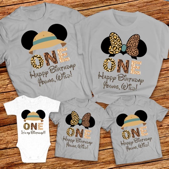 Young wild and One Disney Birthday Boy family shirt, Young wild and One Birthday squad Mickey and Minnie family shirt