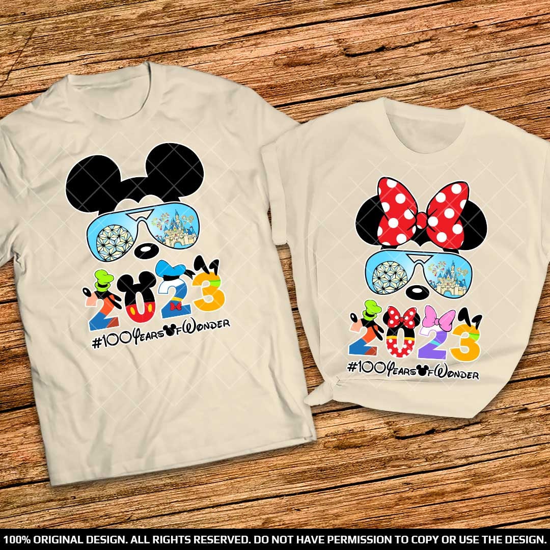 Disney 100 Years of Wonder Anniversary Couple Shirts 2023, D23 Couple shirts