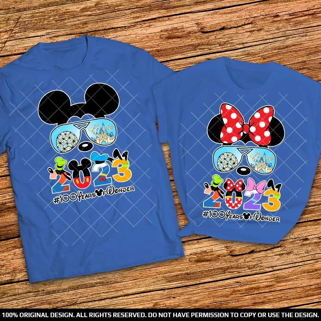 Disney 100 Years of Wonder Anniversary Couple Shirts 2023, D23 Couple shirts