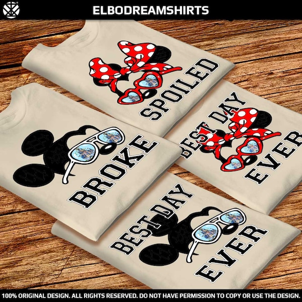 Disney Broke and Spoiled family shirts, Disney world shirts, disneyland shirt, Disney family trip Mickey and Minnie Broke and Spoiled shirt