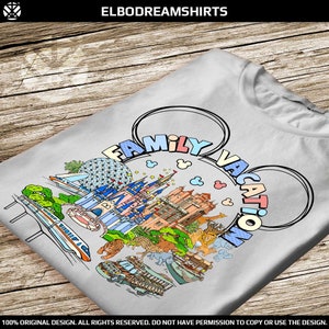 Disney World 4 Parks familievakantie shirts 2024 Magic Kingdom/Animal Kingdom/Epcot/Hollywood Studios T-shirts familie-uitstapje volwassen kinderen baby
