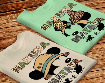 Animal Print Hakuna Matata Custom shirts Mickey and Minnie 2024 Disney shirt Animal Kingdom Theme Park family shirts Safari Аdventure shirts