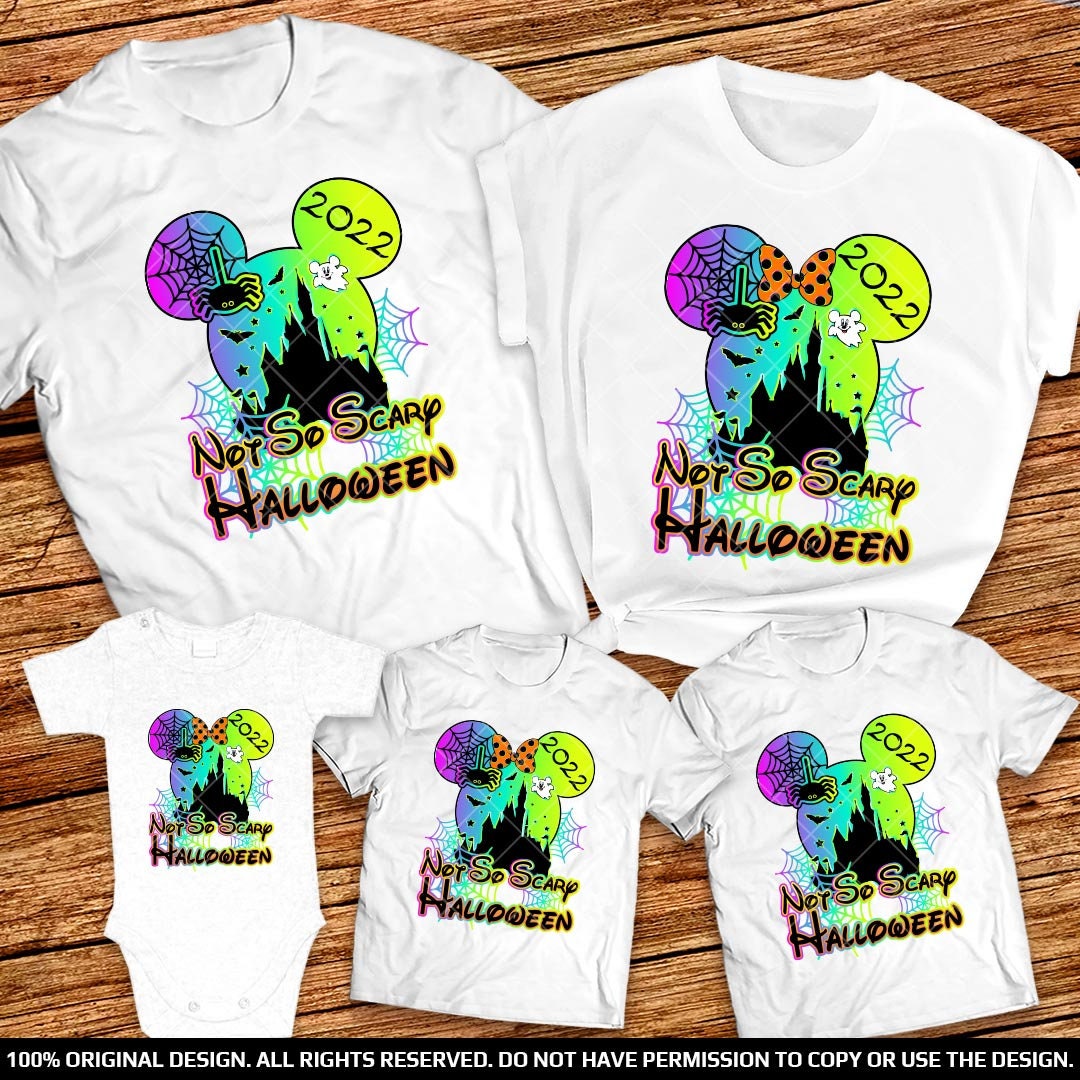 Discover Camiseta Disney Halloween Familia 2022 No Tan Aterrador para Hombre Mujer