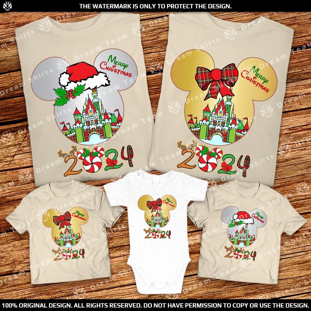 2024 Mickeys Very Merry Christmas Party Family Shirts Mickey Minnie