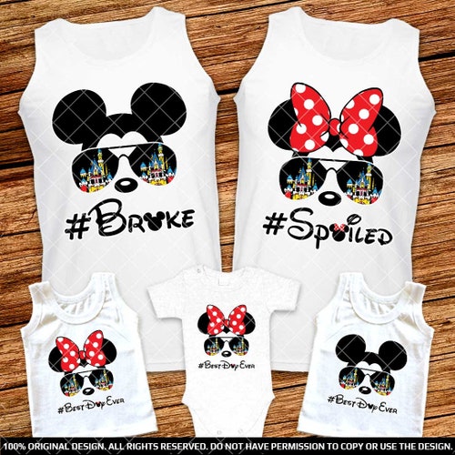 Disney Broke and Spoiled Family Tank Tops Disney World Tanks Etsy
