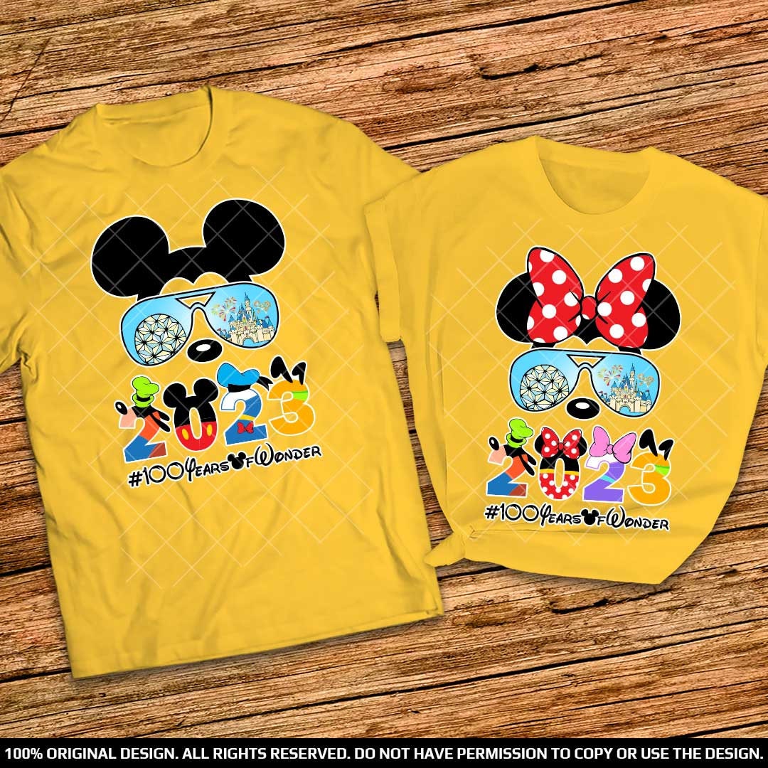 Disney 100 Years of Wonder Anniversary Couple Shirts 2023, D23 Couple shirts