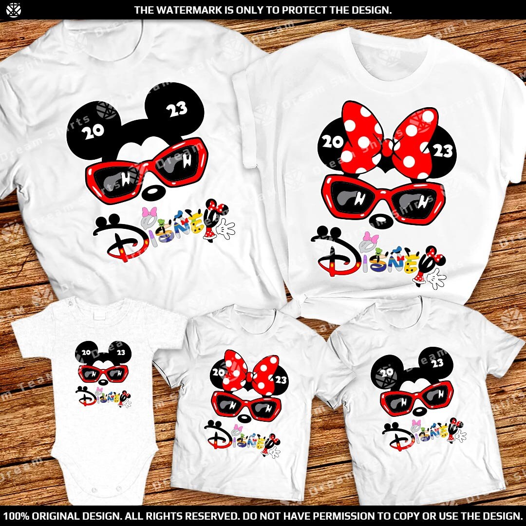 Discover Mickey and Minnie Matching Sunglasses Disneyworld or Disneyland Family Trip Shirts 2023