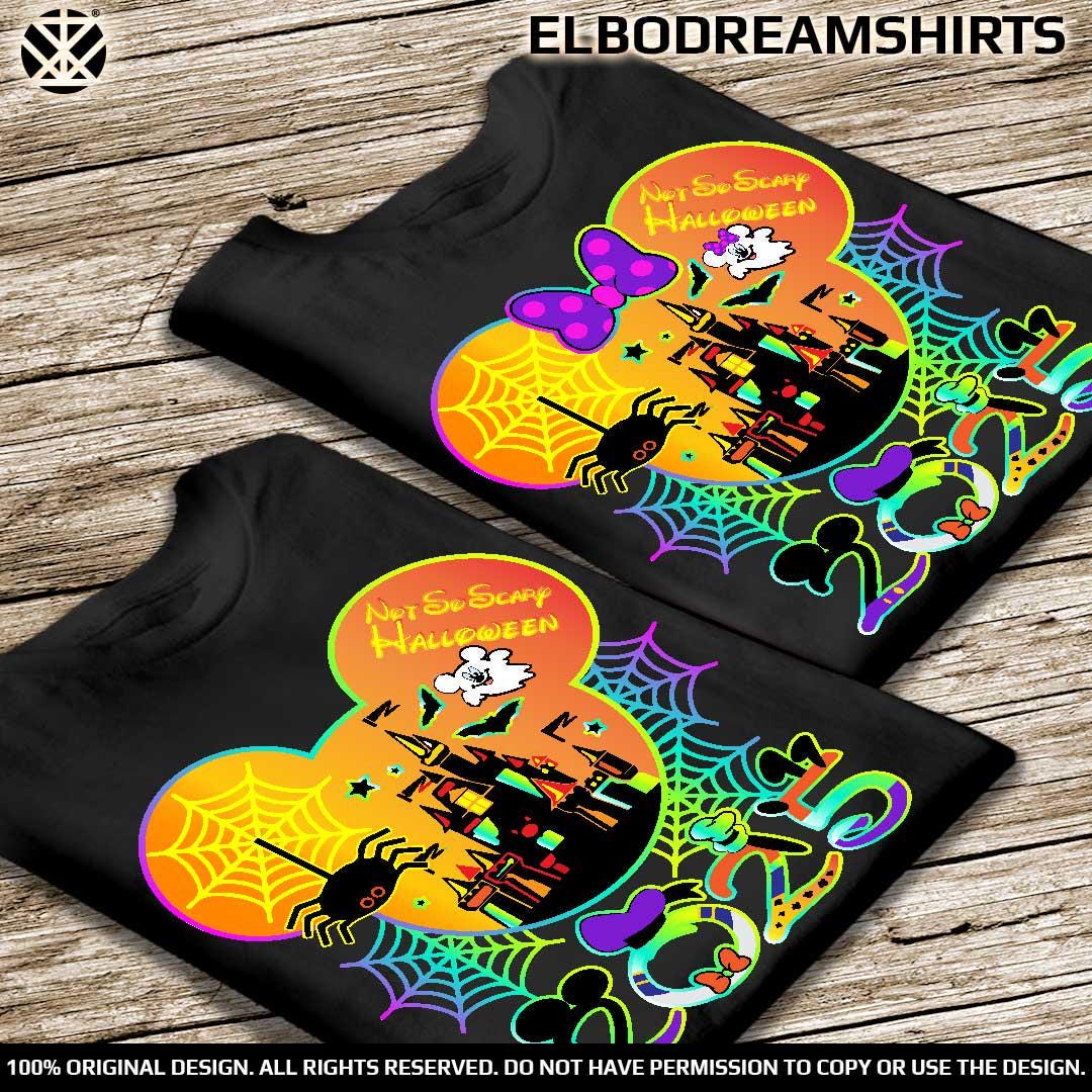 Mickey not so-scary halloween party 2025 Disney halloween family shirts 2025 Mickey and Minnie halloween shirt Halloween disney shirt ideas