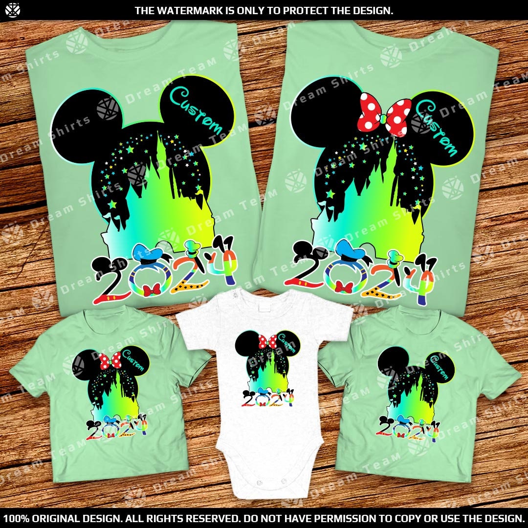 Blue Matching Family Vacation Shirts 2024 Custom Mickey and Minnie