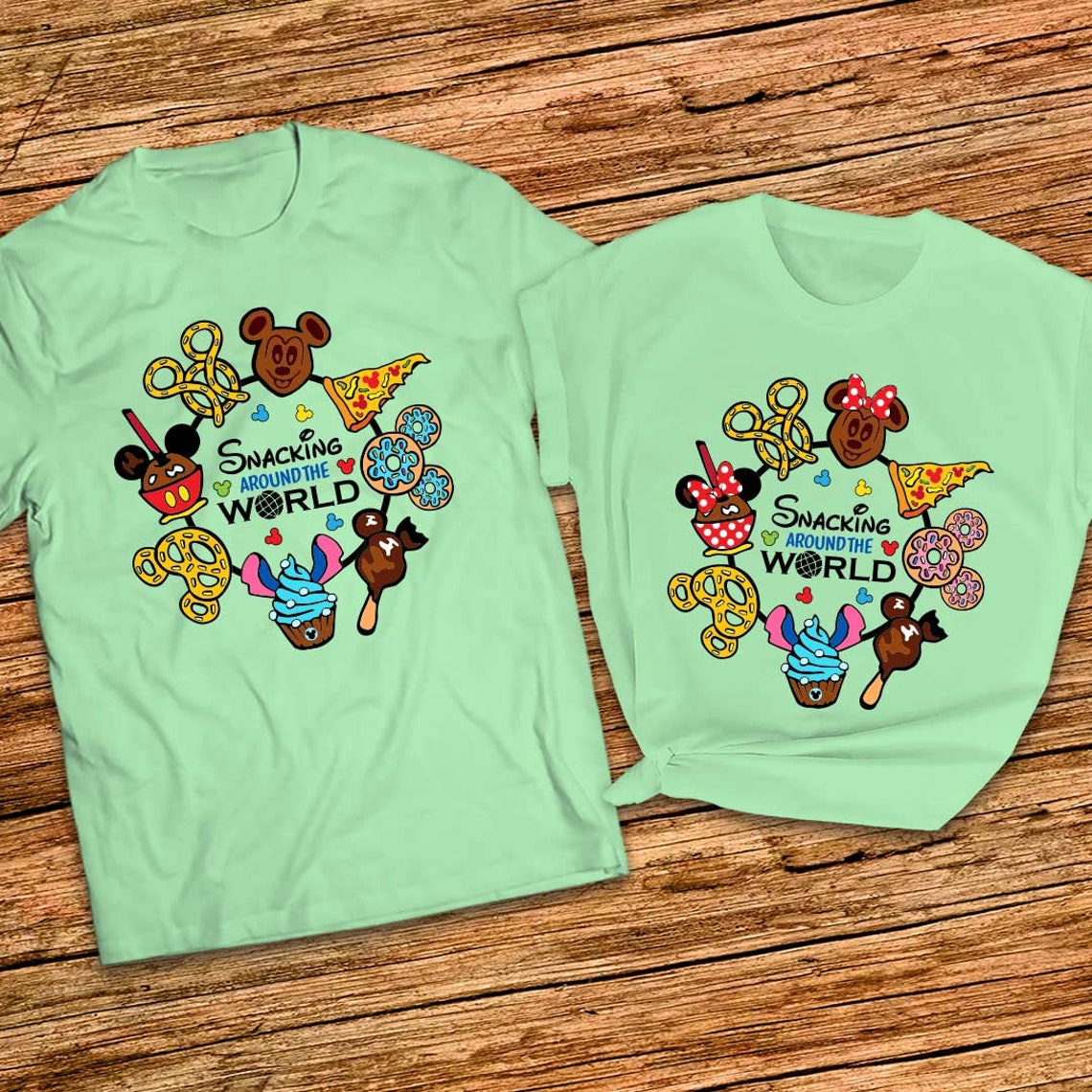 Disney Couple epcot shirts Snacking around the world shirt Etsy