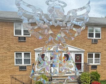 Extra Large Angel, Rainbow Maker Window Cling Sticker Car Decal Suncatcher Prism Cottagecore Country Farmhouse