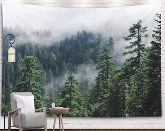 Forest Tapestry | Forest Wall Hanging | Forest Wall D\u00e9cor | Forest Wall Art | Mountain Tapestry | Mountain Wall Hanging | Mountain Wall