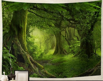 x 32 in 39 in Created On Lightweight Polyester Fabric Designart TAP9743-39-32  Green Forest Path in Early Summer Landscape Photography Blanket Décor Art for Home and Office Wall Tapestry Medium
