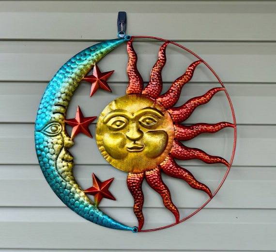 Sun And Moon Indoor Outdoor Metal Wall Art Wall Design Ideas