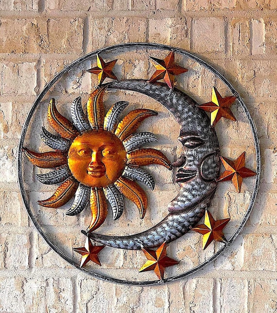 Sun and Moon Metal Wall Art Wall Decor Metal Outdoor Garden Etsy