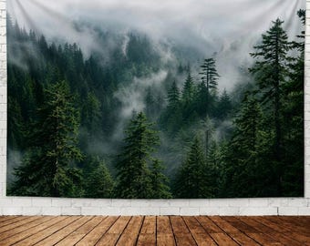 Forest Tapestry | Forest Wall Hanging | Forest Wall D\u00e9cor | Forest Wall Art | Mountain Tapestry | Mountain Wall Hanging | Mountain Wall