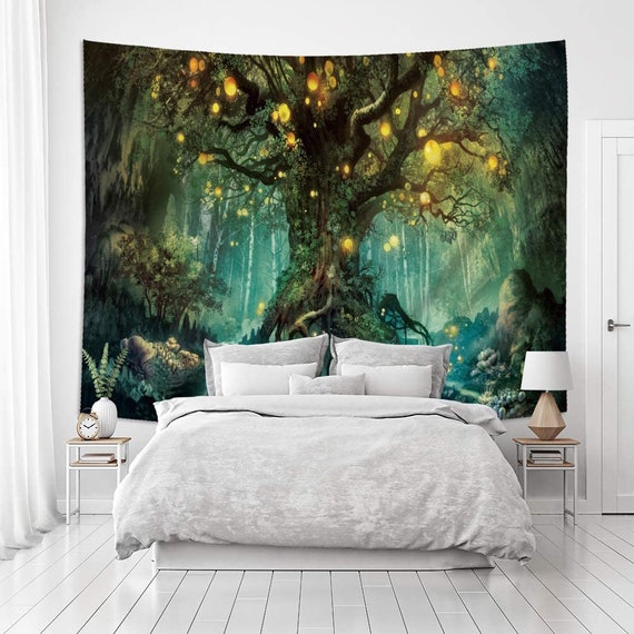 Psychedelic ethnic bedspread spiritual decor «Inside»