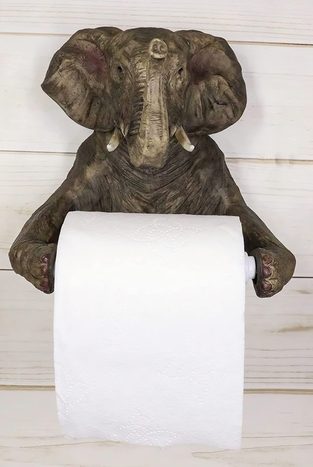 Elephant Toilet Paper Holder Decorative Animal Bathroom Etsy