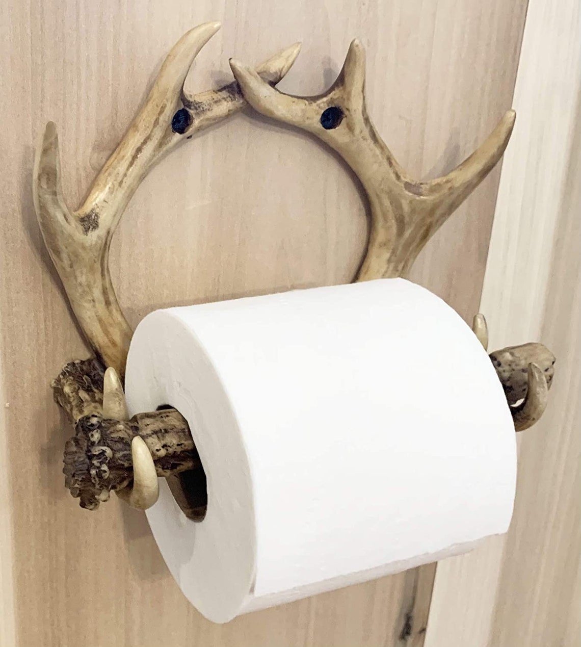 Rustic Deer Antler Wall Mounted Toilet Paper Holder Bathroom Etsy