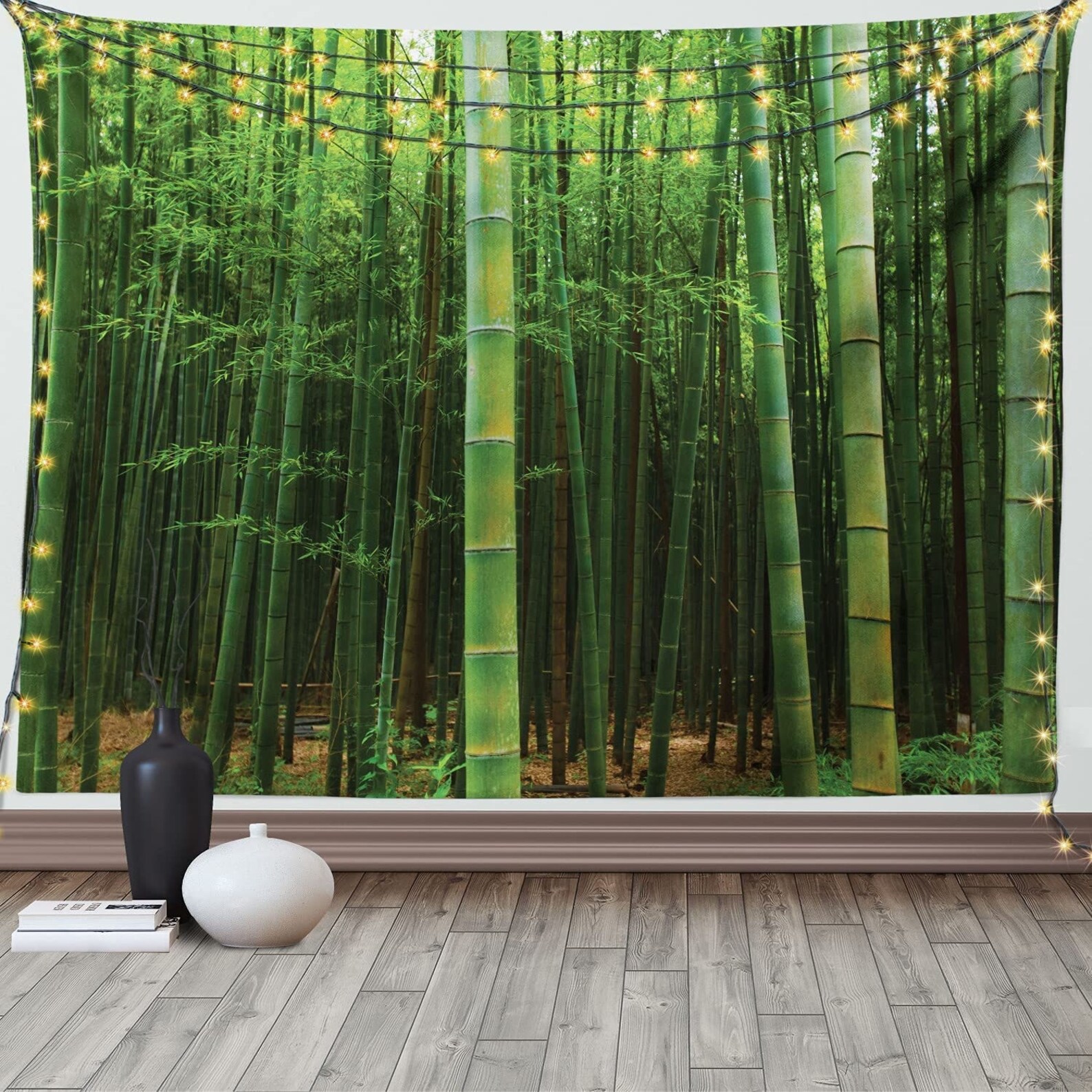 Bamboo Wall Tapestry Bamboo Forest Wall Hanging Green Decor Etsy