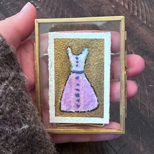 Purple Sun Dress - miniature painting - 2.25 x 1.75 inches