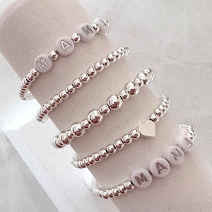 Sterling Silver Beaded Bracelets | charm bracelets | custom bracelets | stacking bracelets | name bracelets | beaded bracelet | gift for her