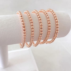 rose gold plated stacking bracelet | beaded bracelet | rose gold beaded bracelet | stacking bracelet | minimalist jewelry | anniversary gift
