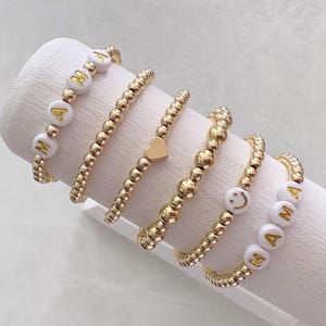 14K Gold Beaded Bracelets | stackable bracelets | personalized name bracelets | charm bracelets | custom bracelet | handmade jewelry