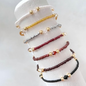 pulseira de miçangas neutras | pulseira de miçangas | pulseira elástica | pulseira de empilhamento | pulseira da amizade | pulseira de miçangas