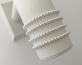 Sterling Silver Plated Stacking Bracelets | Stackable Bracelets | Stacking Bracelets | Precious Metal Bracelets