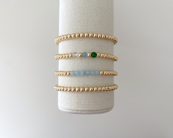 custom birthstone 14k gold bracelets | birthstone jewelry | birthstone bracelets | new mom gift | custom bracelet | gemstone bracelet