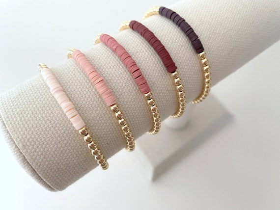 Bracelet for Women Beaded, Heishi Bead Bracelet Stack Custom, Boho