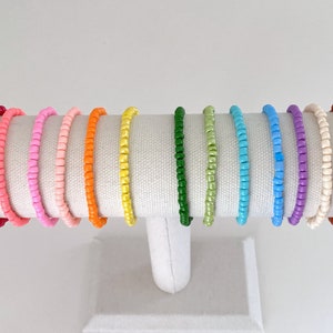 Solid Color Beaded Bracelet | stackable bracelets | kids colorful beaded bracelets | custom beaded bracelets | rainbow beaded bracelets