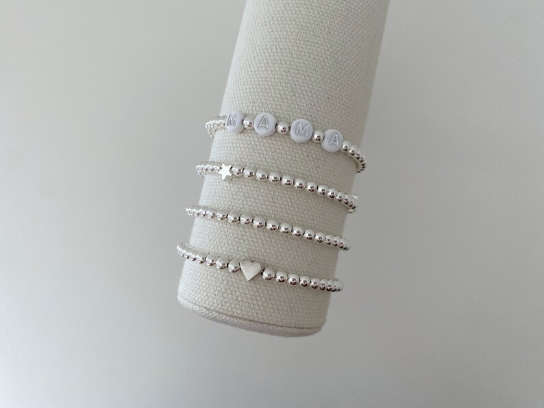 Sterling Silver Beaded Bracelets Charm Bracelets Custom Etsy