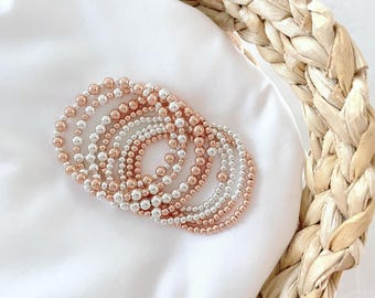 mixed metal bracelet | rose gold and silver bracelet | beaded bracelet | minimalist bracelet | rose gold bead bracelet | silver bracelet