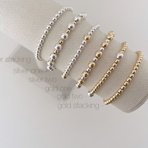 Mixed Metal Bracelet | Gold and Silver Bracelet | Beaded Bracelet ...