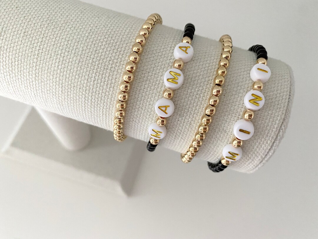 The Mama & Mini Set Two Bracelet Stack Personalized Bracelet Stackable ...